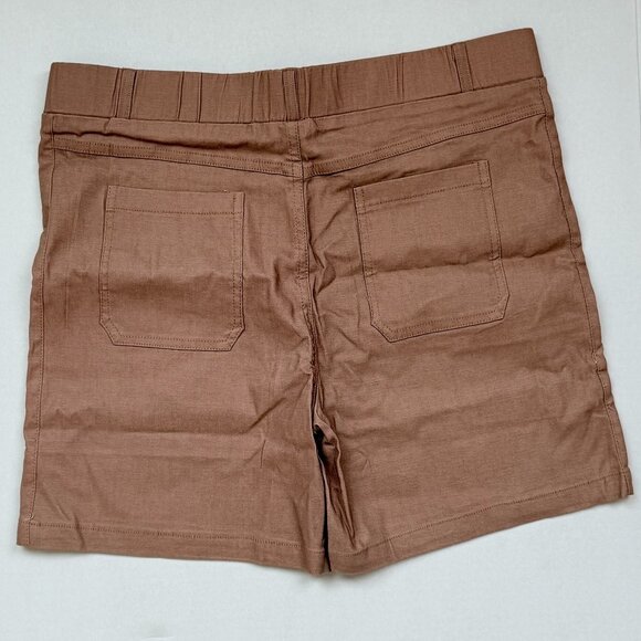 Mom Cut Brown/Tan Chino Casual Shorts – Soft Stretch Cotton & Hiking - Picture 2 of 2